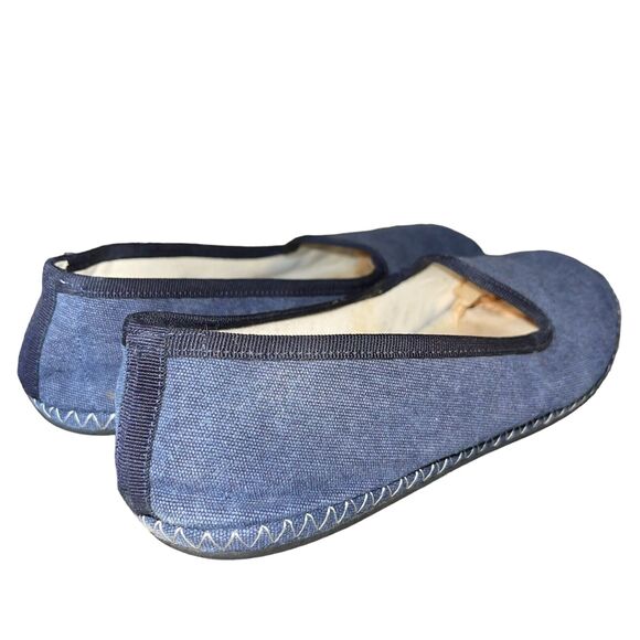 J. Crew Flats Denim Slip On Shoes Venetian Canvas Loafer - Picture 6 of 9